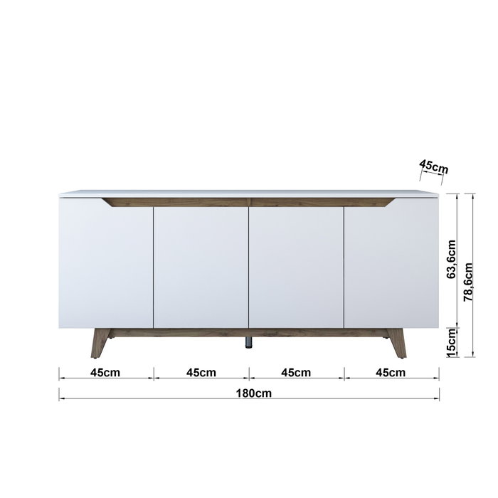 Hanah Home Consola GD102 - 1874 Blanco y nogal Hanah Home Consola GD102 - 1874 Blanco y nogal